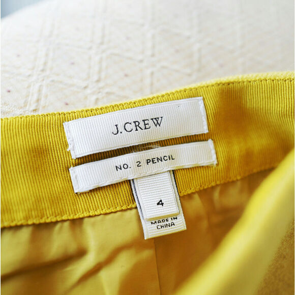 J.Crew No. 2 Mustard Wool Pencil Skirt | Fall Prep Chic Office Capsule Classic - Picture 6 of 13